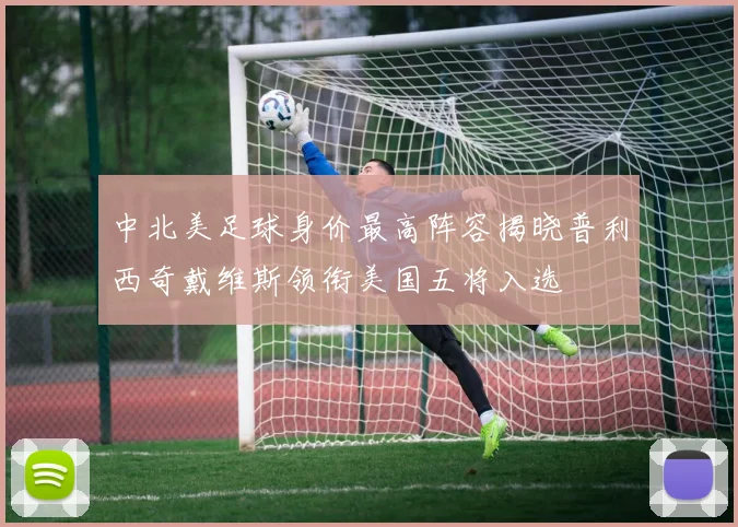 中北美足球身价最高阵容揭晓普利西奇戴维斯领衔美国五将入选